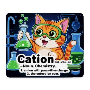 Cation – Pawsitive Chemistry Cat - Mouse Pad (horizontal) - white - Front
