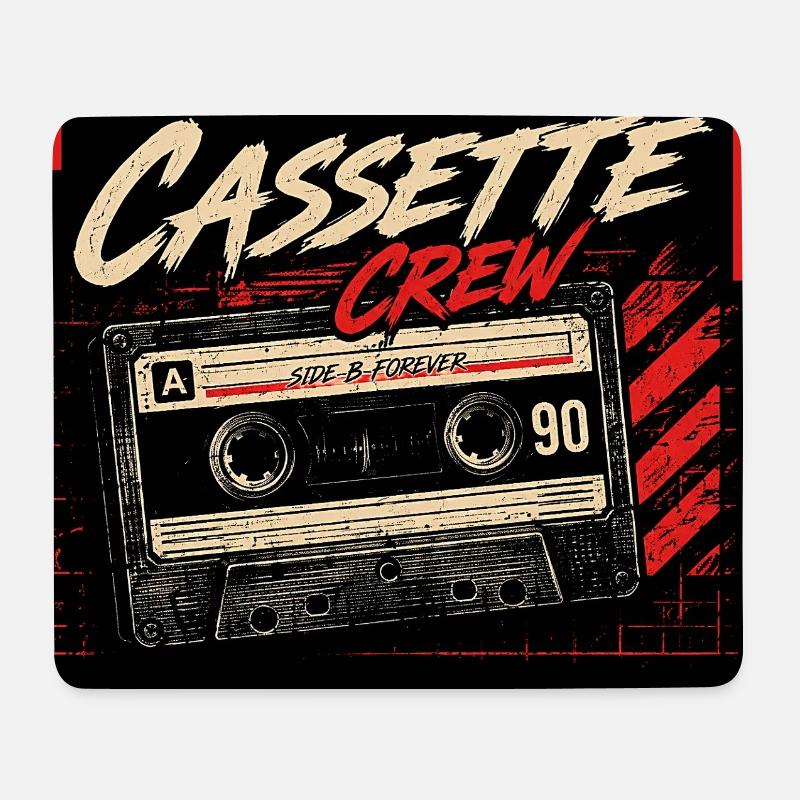 Cassette_Crew_ _Side_B_Vorever - Tapis de souris (format paysage) - blanc