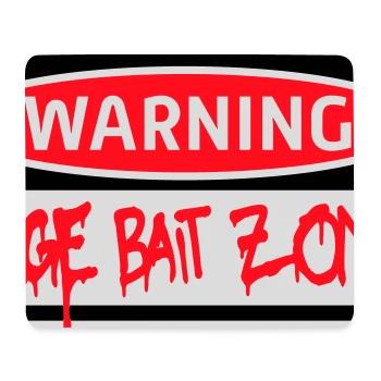 Warning Rage Bait Caution Zone Sign Fun Warning - Mouse Pad (horizontal) - white - Front