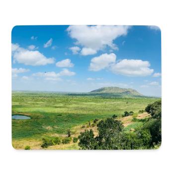Steppe landscape with a lake - Mouse Pad (horizontal) - white - Front