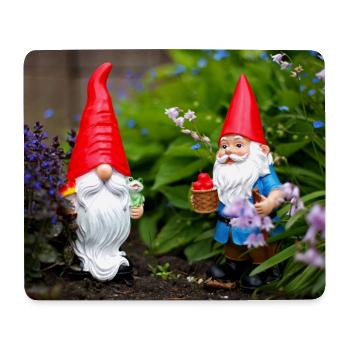 Gartenwichtel Rotkappe Szene - Mousepad (Querformat) - Weiß - Vorne