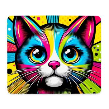 Katze Pop Art - Mousepad (Querformat) - Weiß - Vorne