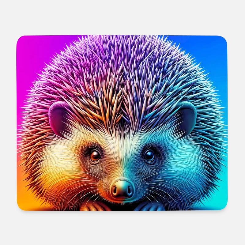 hérisson - Tapis de souris (format paysage) - blanc