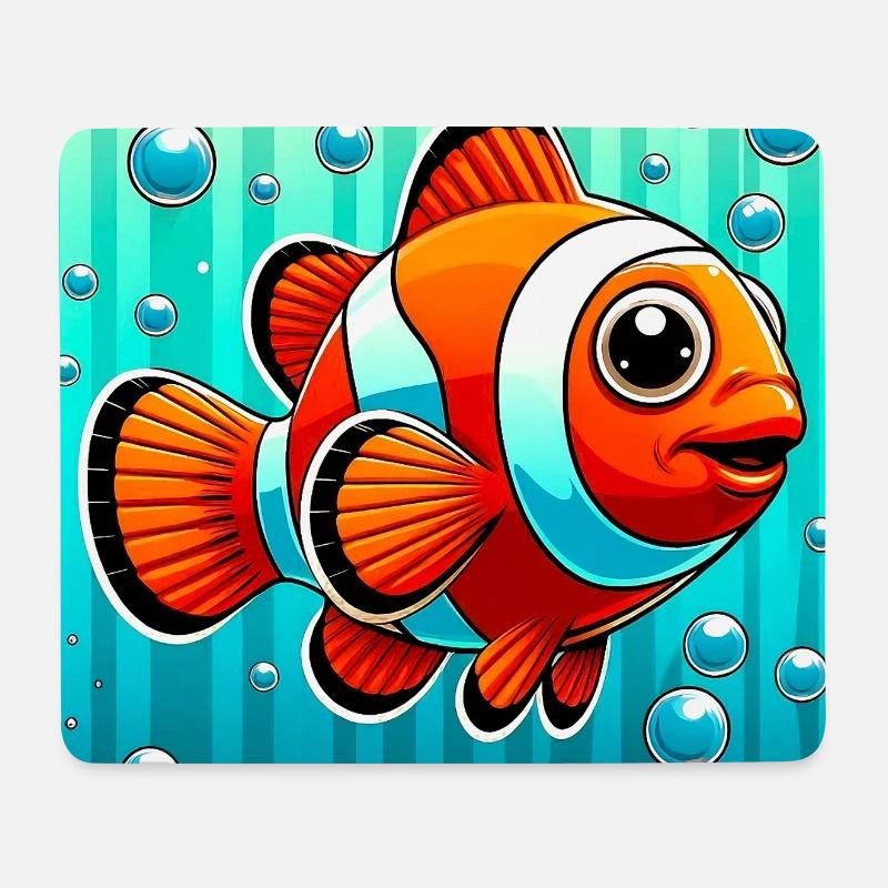 Clownfisch - Mousepad (Querformat) - Weiß