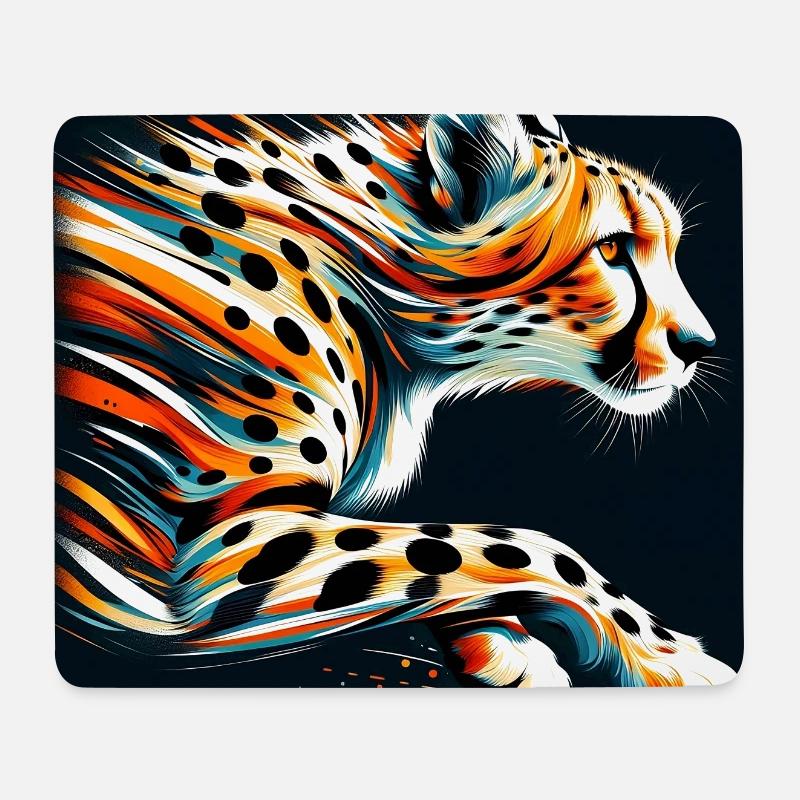 Gepard - Mousepad (Querformat) - Weiß