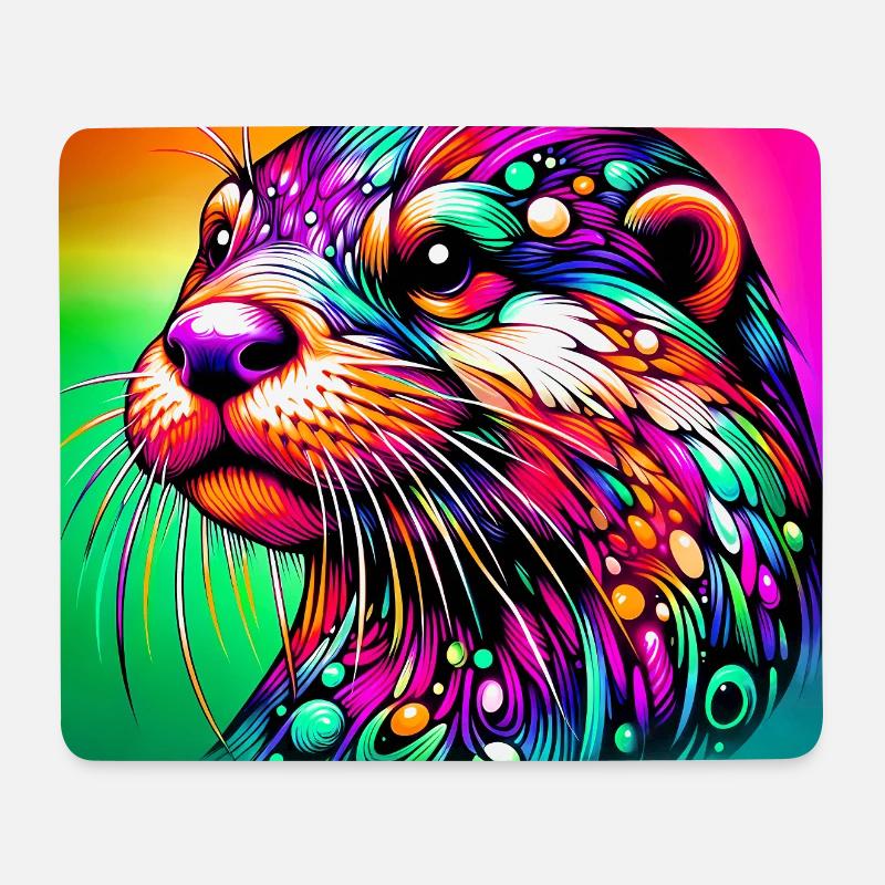 Otter - Mousepad (Querformat) - Weiß