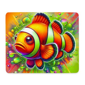 Poisson-clown - Tapis de souris (format paysage) - blanc - Devant