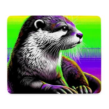 loutre - Tapis de souris (format paysage) - blanc - Devant