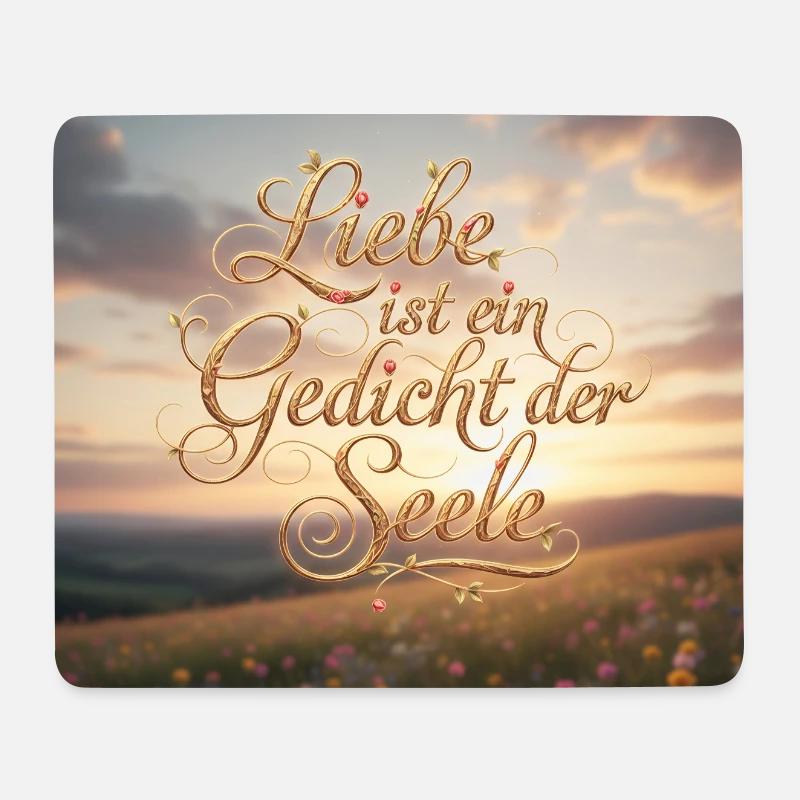 Liebe ist Gedicht der Seele - Mousepad (Querformat) - Weiß