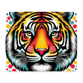 Tiger Pop Art - Mousepad (Querformat) - Weiß - Vorne