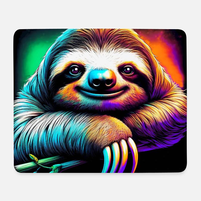 Faultier - Mousepad (Querformat) - Weiß