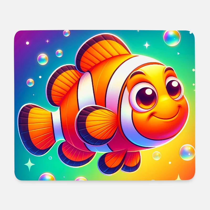 Clownfisch - Mousepad (Querformat) - Weiß