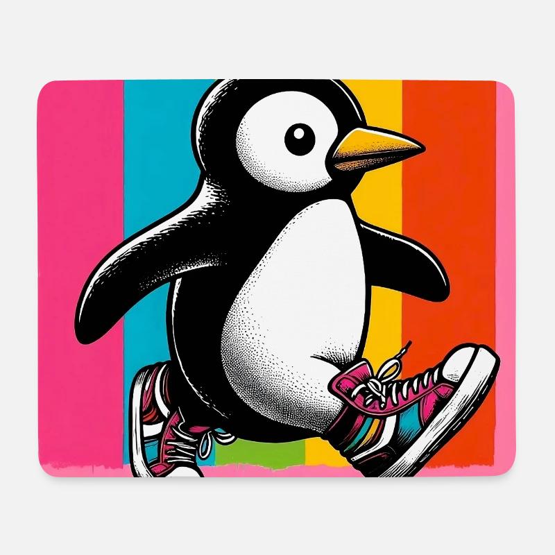 Pinguin - Mousepad (Querformat) - Weiß