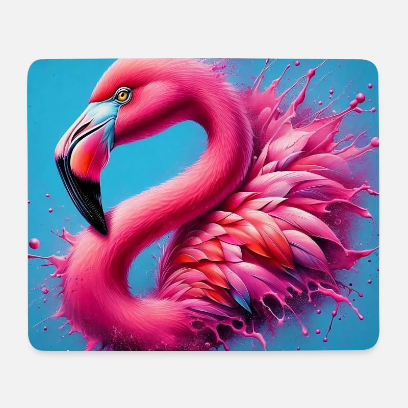 Flamingo - Mousepad (Querformat) - Weiß