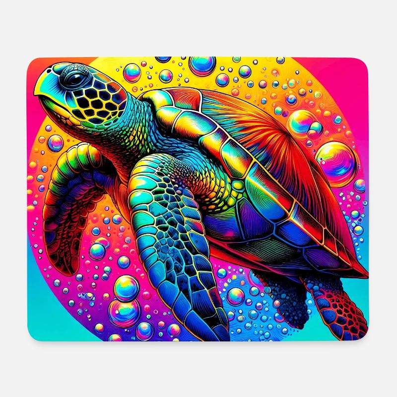 tortue - Tapis de souris (format paysage) - blanc