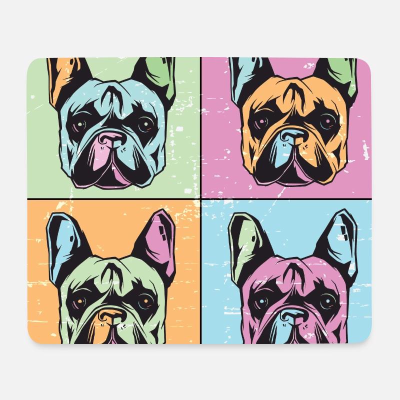 Bulldoggen Bild Abstrakt - Mousepad (Querformat) - Weiß