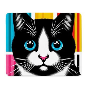 Chat - Tapis de souris (format paysage) - blanc - Devant
