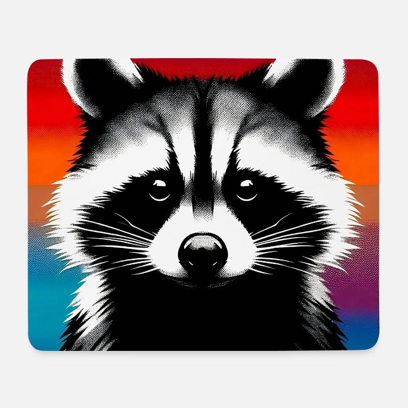 Waschbär - Mousepad (Querformat) - Weiß