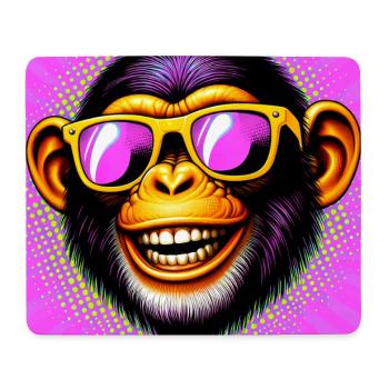 Singe chimpanzé - Tapis de souris (format paysage) - blanc - Devant