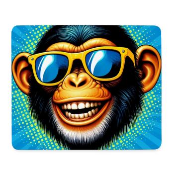 Singe chimpanzé - Tapis de souris (format paysage) - blanc - Devant