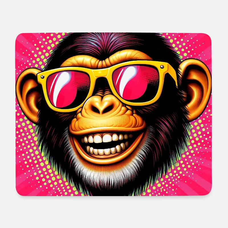 Chimpanzee Monkey - Mouse Pad (horizontal) - white