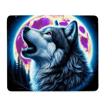 Wolf heult zum Vollmond - Mousepad (Querformat) - Weiß - Vorne