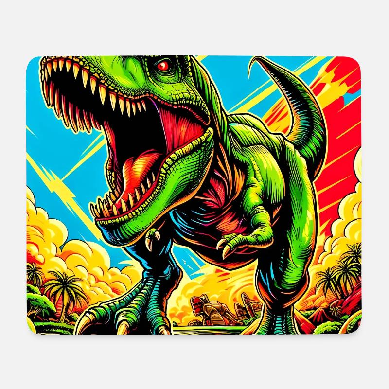 Dinosaurier - Mousepad (Querformat) - Weiß