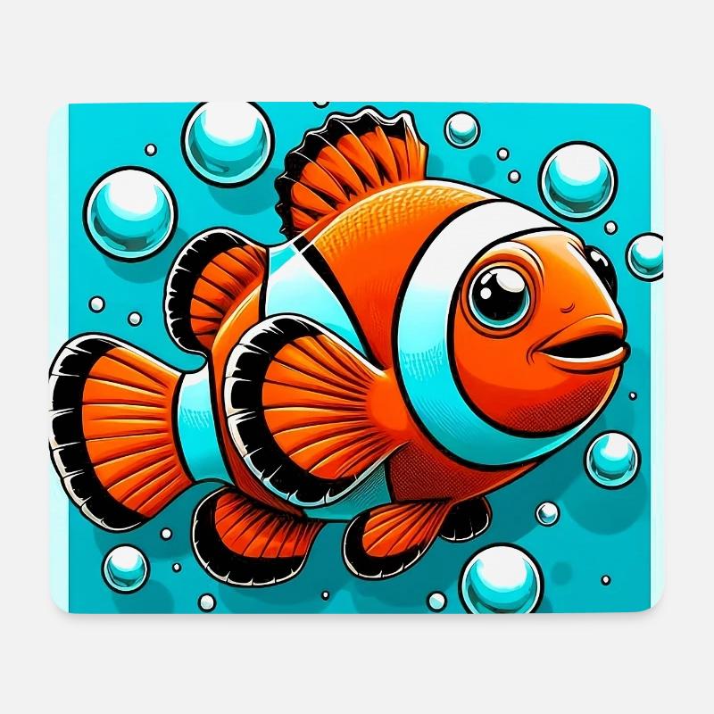Clownfisch - Mousepad (Querformat) - Weiß