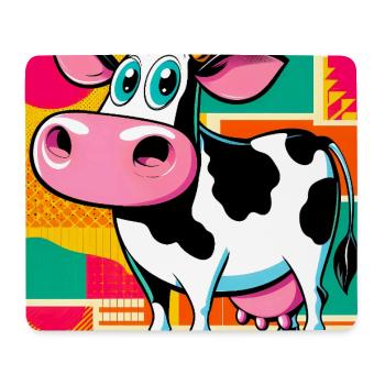Kuh - Mousepad (Querformat) - Weiß - Vorne