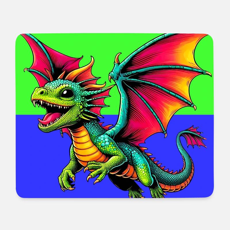 Drache - Mousepad (Querformat) - Weiß