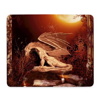 Wundervoller Drache nachts - Mousepad (Querformat) - Weiß - Vorne