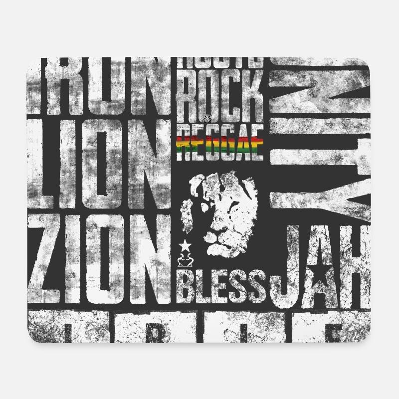 Lion motifs with reggae elements - Mouse Pad (horizontal) - white