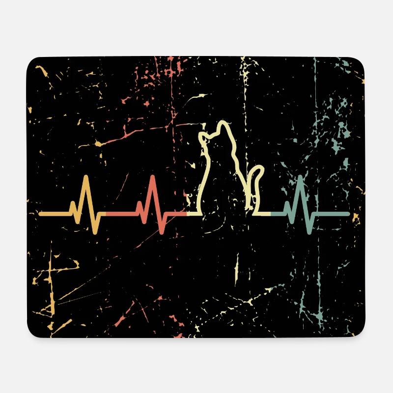 Katzen Gesichtsmaske - Mousepad (Querformat) - Weiß