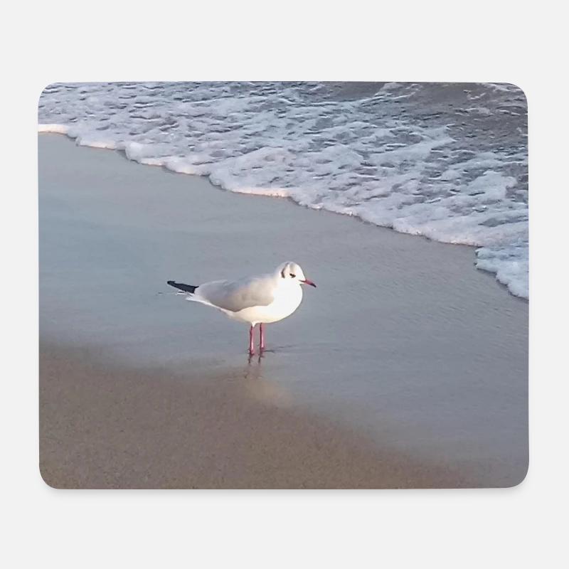 Poster oiseaux mouettes - Tapis de souris (format paysage) - blanc