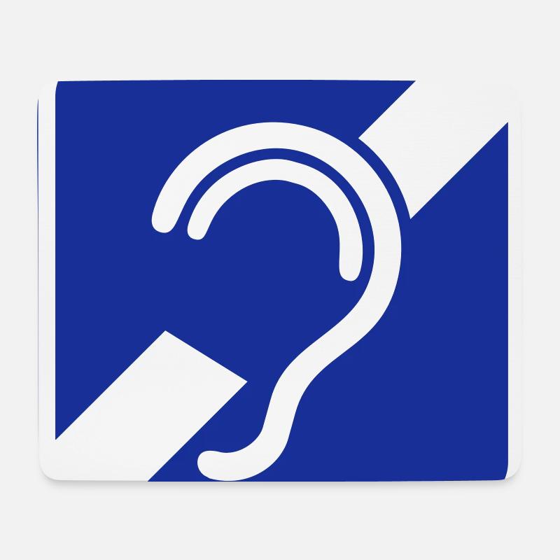Taub, schwerhörig, Taubheit, Hörverlustzeichen - Mousepad (Querformat) - Weiß