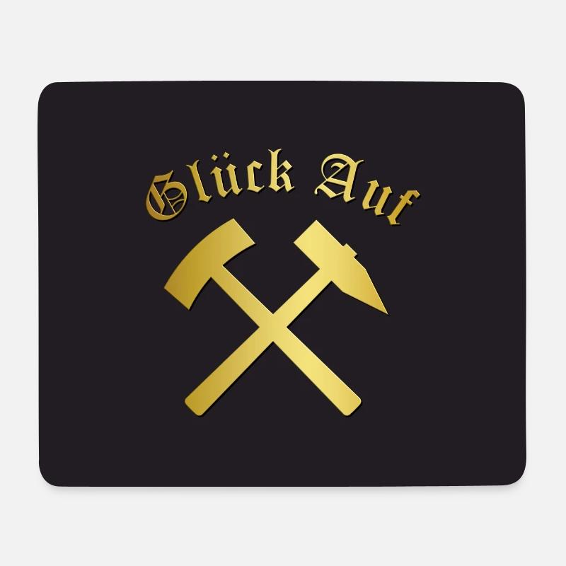Maske &Co Glückauf Gruß Bergmann Bergleute Steiger - Mousepad (Querformat) - Weiß