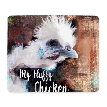 fluffy chicken Poster - Mousepad (Querformat) - Weiß - Vorne