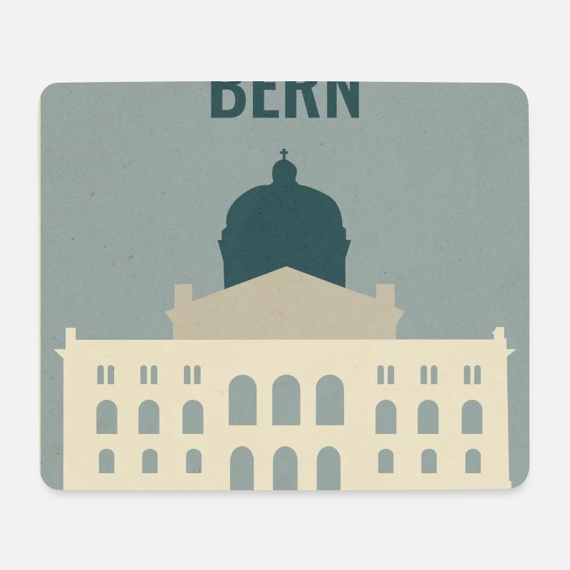 Bern Schweiz – Bundeshaus Städte-Design - Mousepad (Querformat) - Weiß