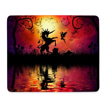 Unicorn with fairy at sunset. - Mouse Pad (horizontal) - white - Front