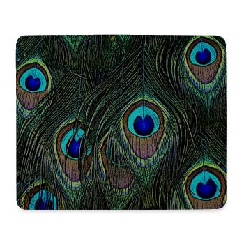 vogelliebhaber geschenke, Pfauenfedern - Mousepad (Querformat) - Weiß - Vorne