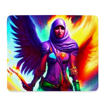 Fille musulmane avec des ailes d’ange Art - Tapis de souris (format paysage) - blanc - Devant