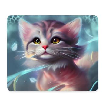 Mignon petit chaton - Tapis de souris (format paysage) - blanc - Devant