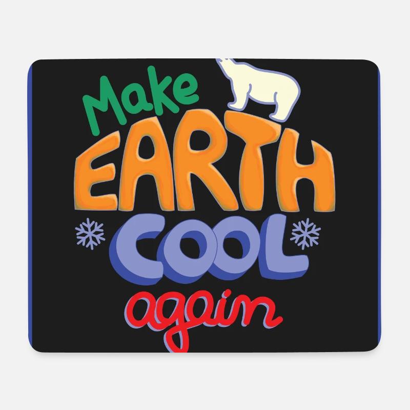 Make Earth Cool Again! schwarz - Mousepad (Querformat) - Weiß