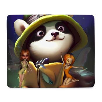 Cute panda with little fairies - Mouse Pad (horizontal) - white - Front