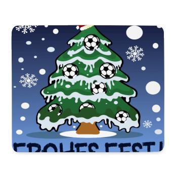 FROHES FEST - WEIHNACHTEN FUßBALL - Mousepad (Querformat) - Weiß - Vorne