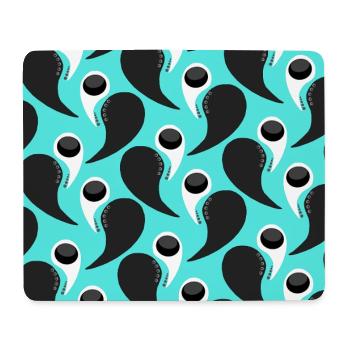 orientalische grafik, Paysleymuster blautöne - Mousepad (Querformat) - Weiß - Vorne