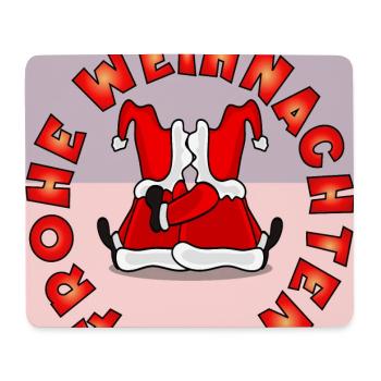 Weihnachtsmann Frohe Weihnachten - Mousepad (Querformat) - Weiß - Vorne
