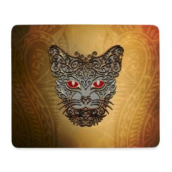 dekorativer Katzenkopf - Mousepad (Querformat) - Weiß - Vorne
