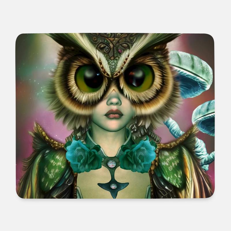 Das Mädchen, das eine Eule werden kann - Mousepad (Querformat) - Weiß