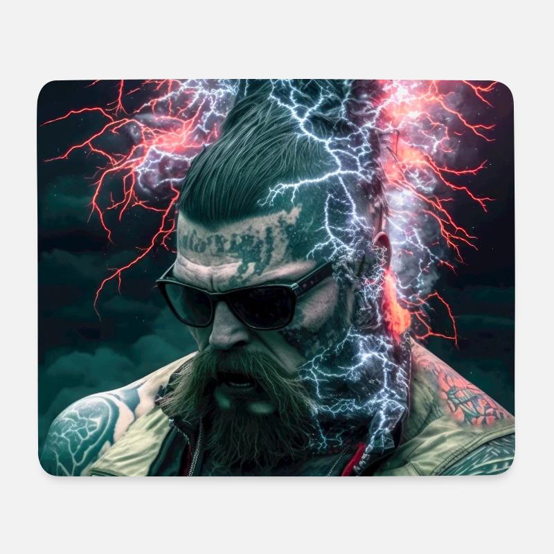 Portrait elektrik 04 - Mouse Pad (horizontal) - white